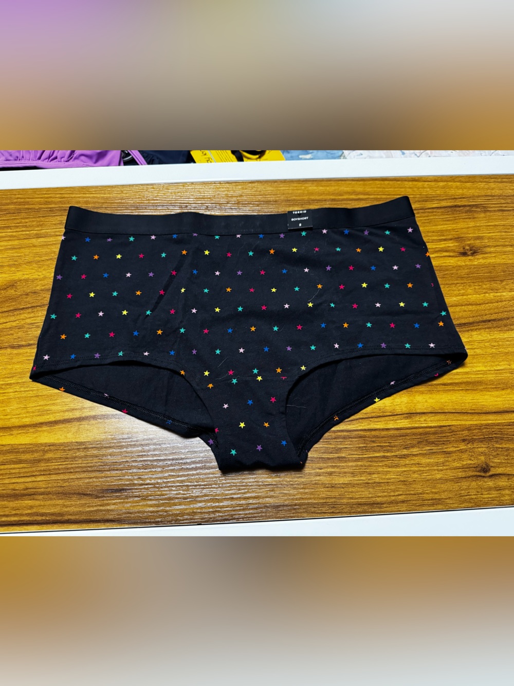 Torrid | Simply Cotton Boyshort, Black with Stars | size 2